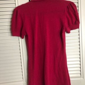 Hot pink short sleeve turtleneck